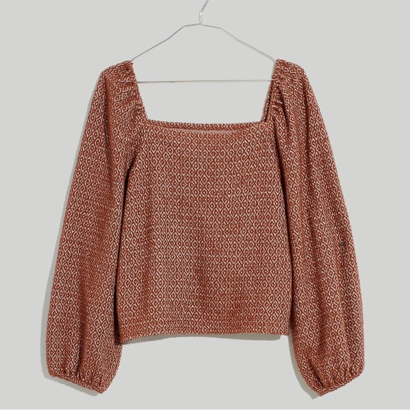 Women's Madewell Jacquard Puff-Sleeve Top Size 3X - Picture 1 of 12